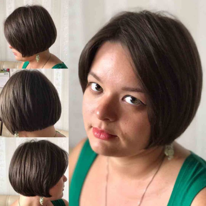 Короткое каре для круглого лица