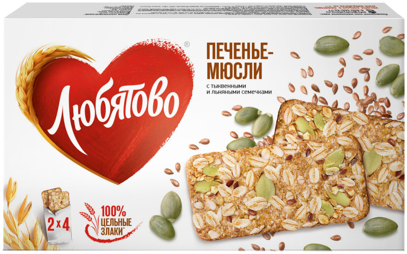 Любятово мюсли с тыквенными и льняными семечками 120