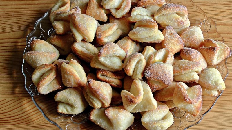 Печенье творожное треугольники с сахаром