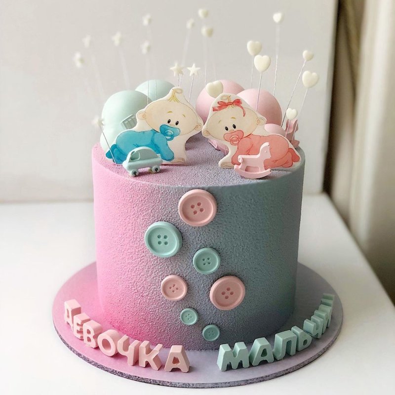 Торт пол ребенка с макарунс