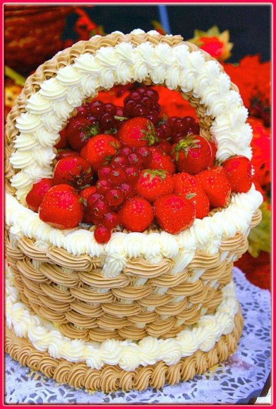 Торт корзинка с крышкой