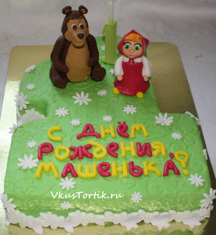 Торт на годик девочке Маша и медведь