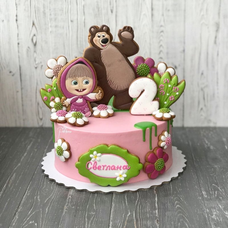 Торт Маша и медведь из мастики