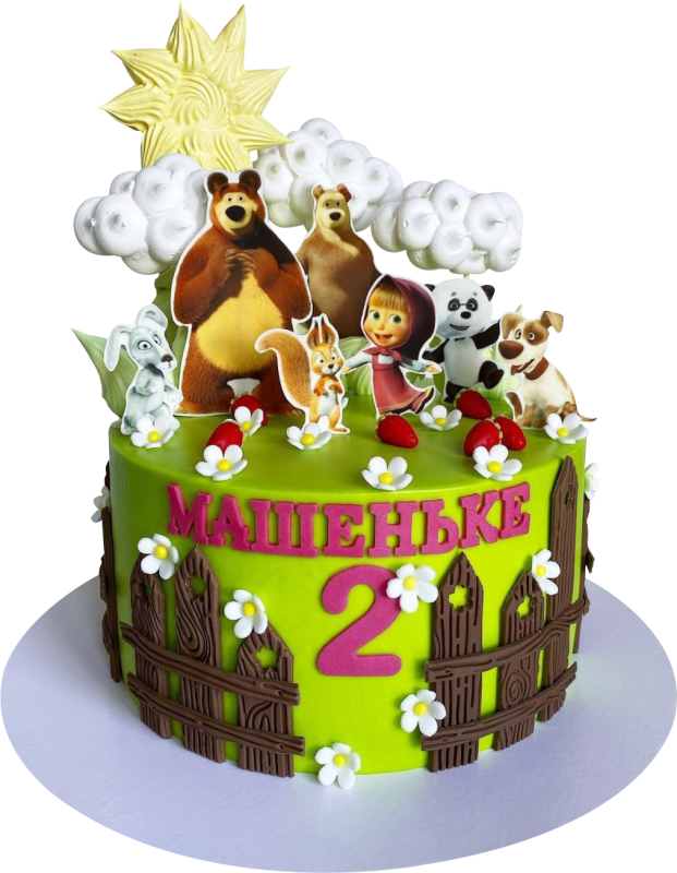 Торт Маша и медведь с меренгами