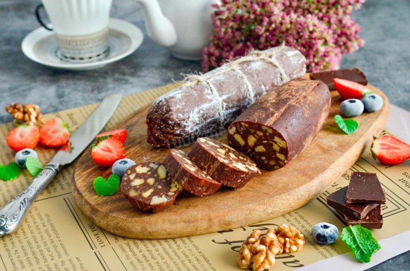 Шоколадная колбаса со сгущенкой