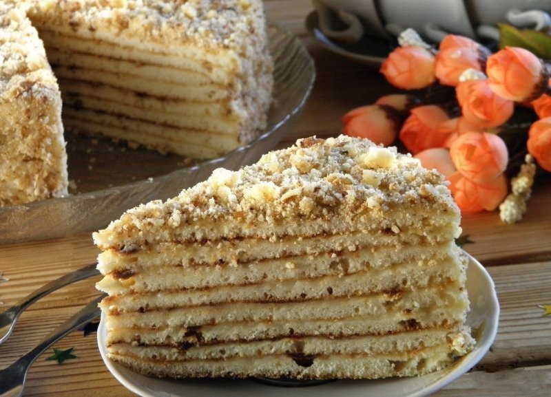 Торт без выпечки с заварным кремом