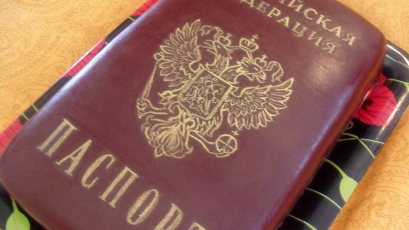 Торт в виде паспорта