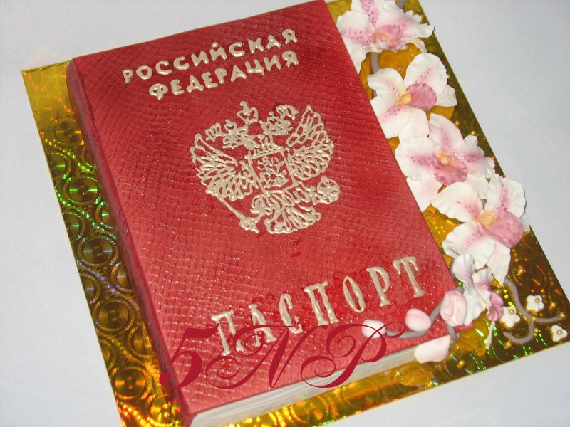 Торт в виде паспорта на 14 лет девочке