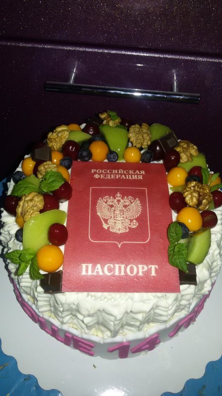 Торт паспорт на 14 лет
