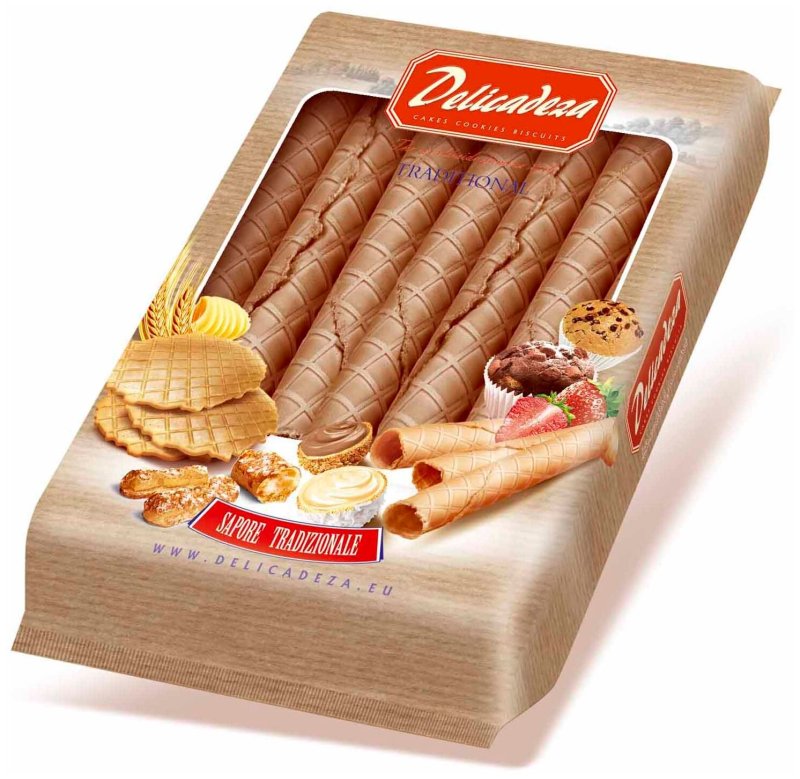 Вафельные трубочки с молоком