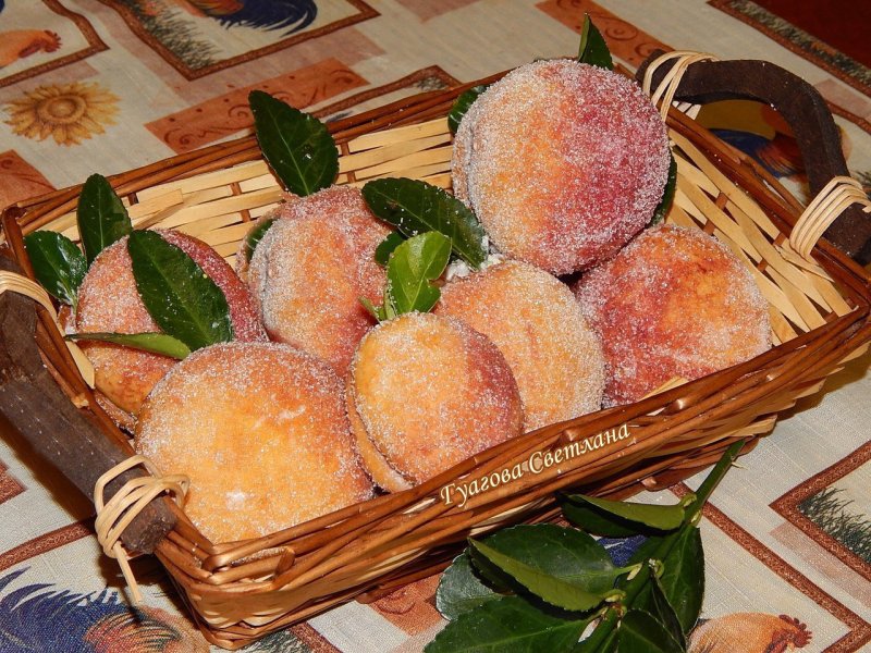Персики с печеньем для детей
