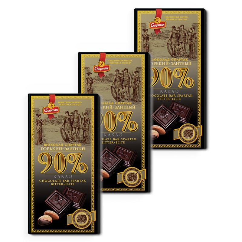 Шоколад Спартак элитный, Горький 72%