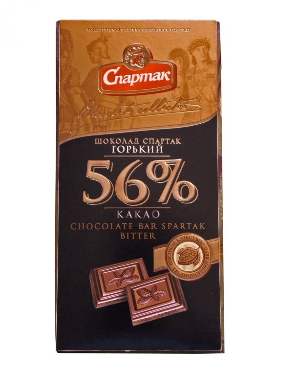 Горький шоколад Спартак 72 калорийность
