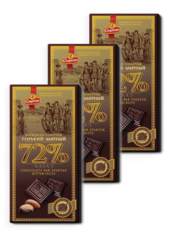 Шоколад Спартак Горький-элитный 72% 90гр