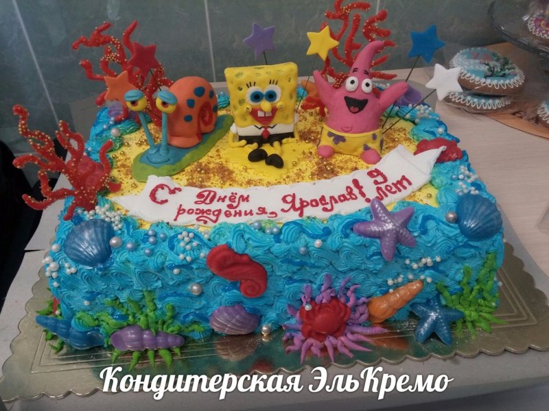 Торт губка Боб