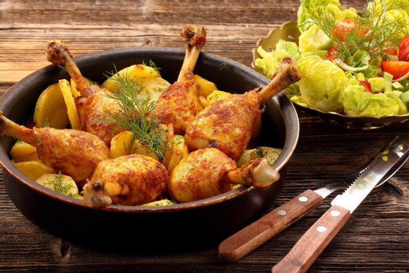 Куриные ножки с картофелем