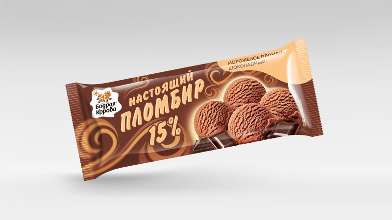 Мороженое бодрая корова на палочке