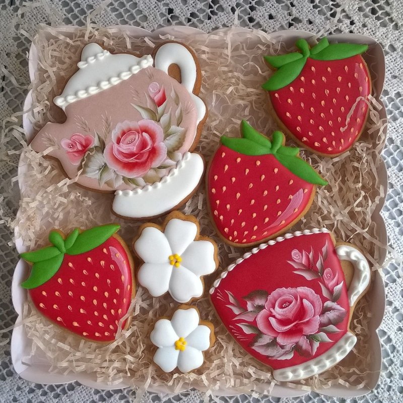 Расписные пряники сердечки