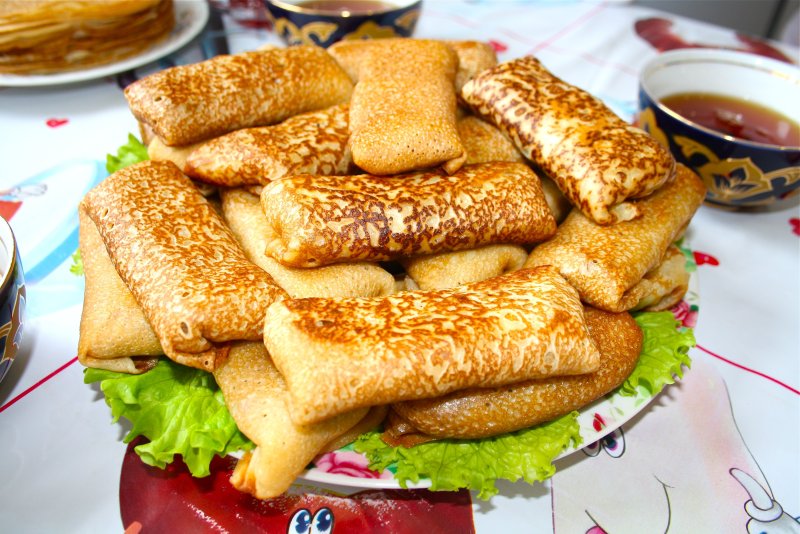Блины фаршированные мясом