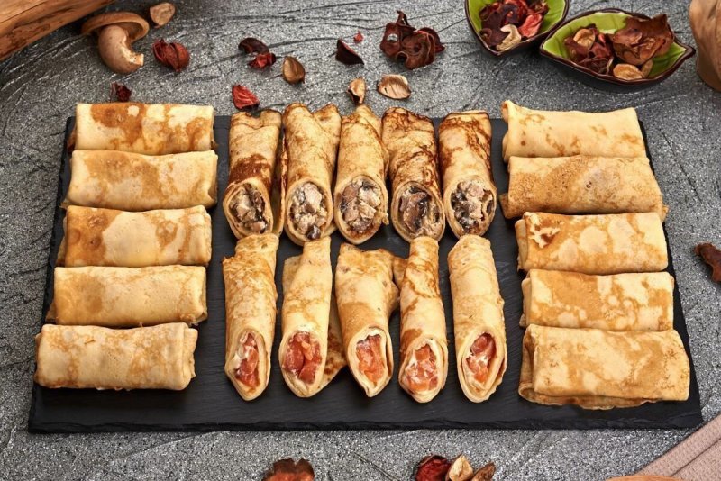 Блины фаршированные мясом
