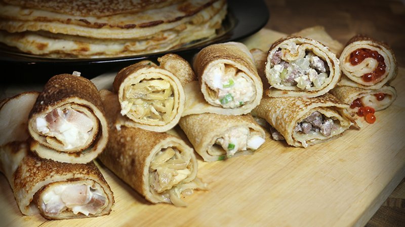 Большие блины с начинкой