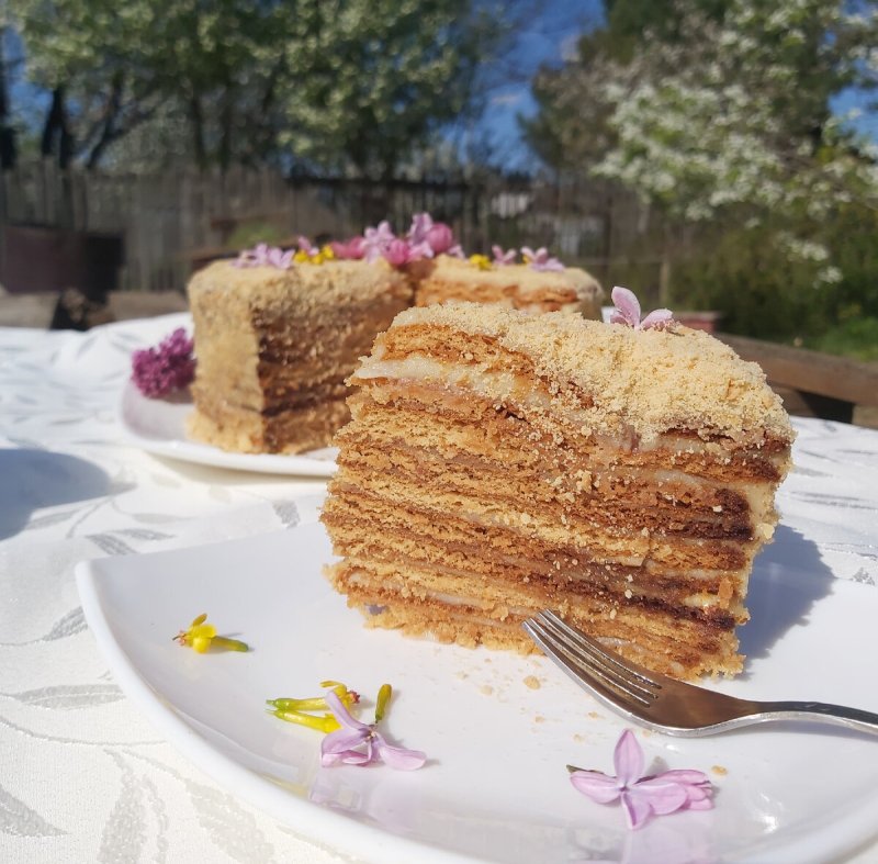 Толстые нежные медовые коржи