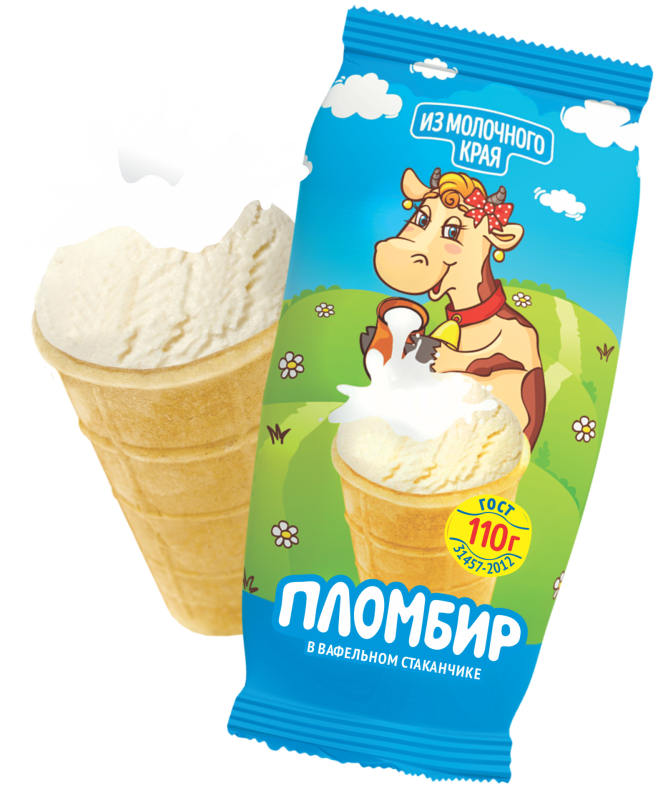 Мороженое шарик в вафельном стаканчике