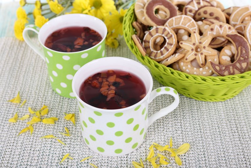 Чашка чая с печеньем