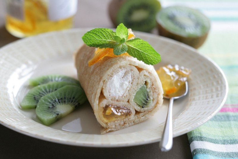 Блинчики с мясом ресторанная подача