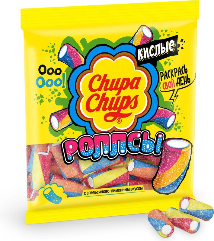 Мармелад chupa chups кислые роллсы 70 г