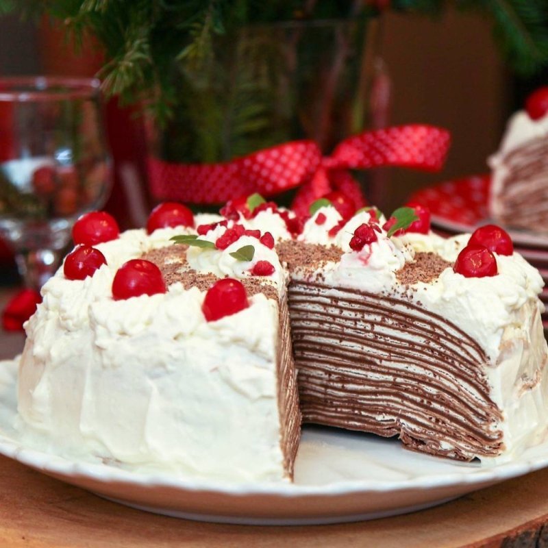 Блинный торт с кремом чиз