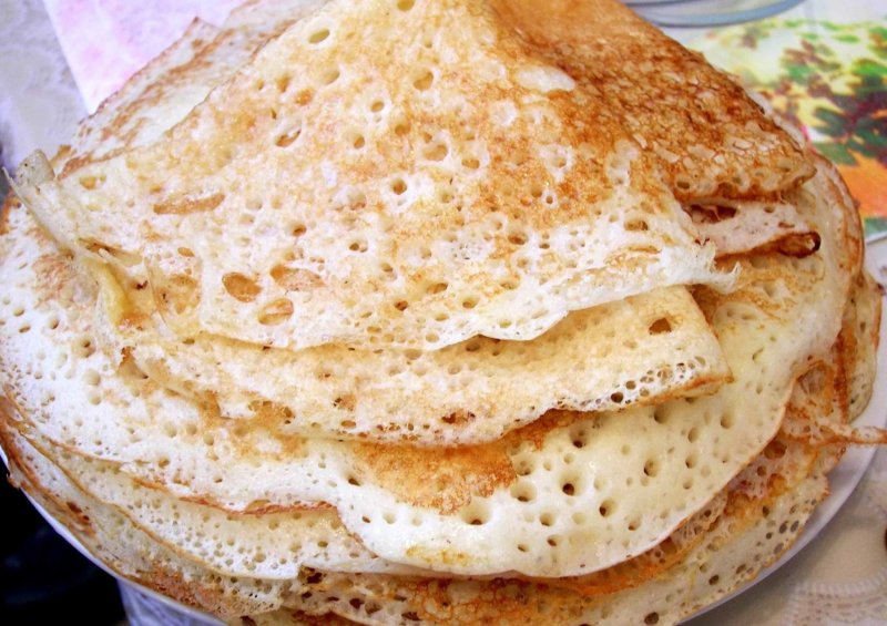 Блинчики на молоке с дырочками