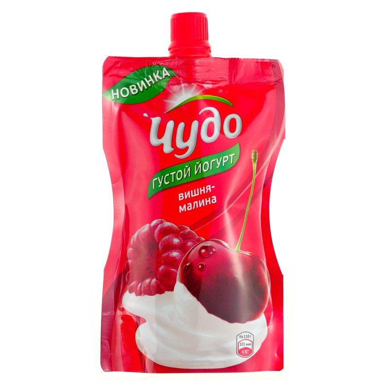 Йогурт фруктовый питьевой "чудо" вишня-малина 2.6% 110г