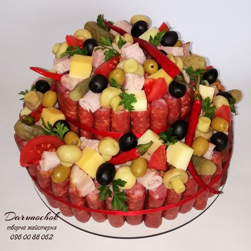 Мясной торт на день рождения