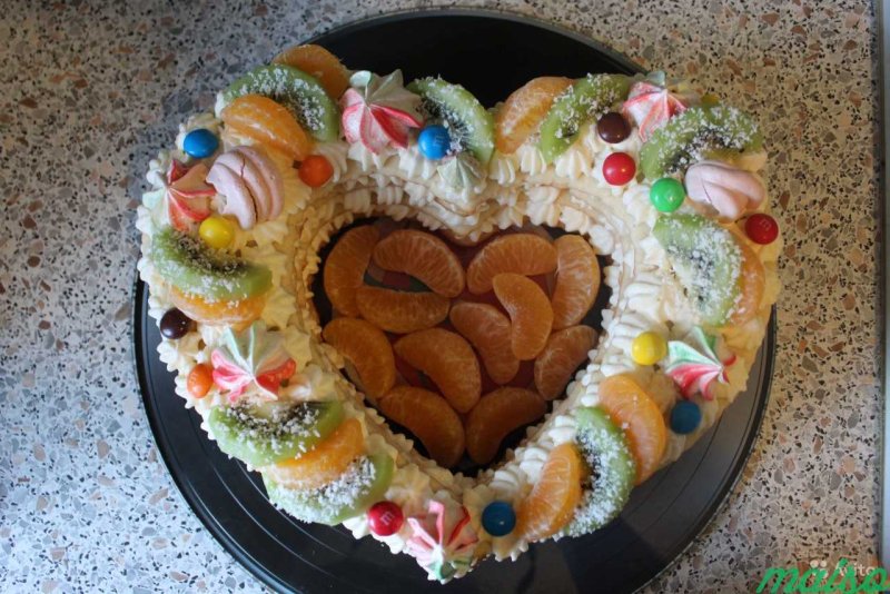 Торт сердце из медовых коржей