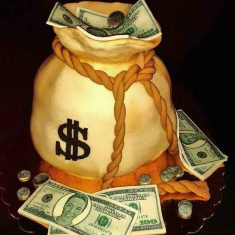 Торт мешок с деньгами