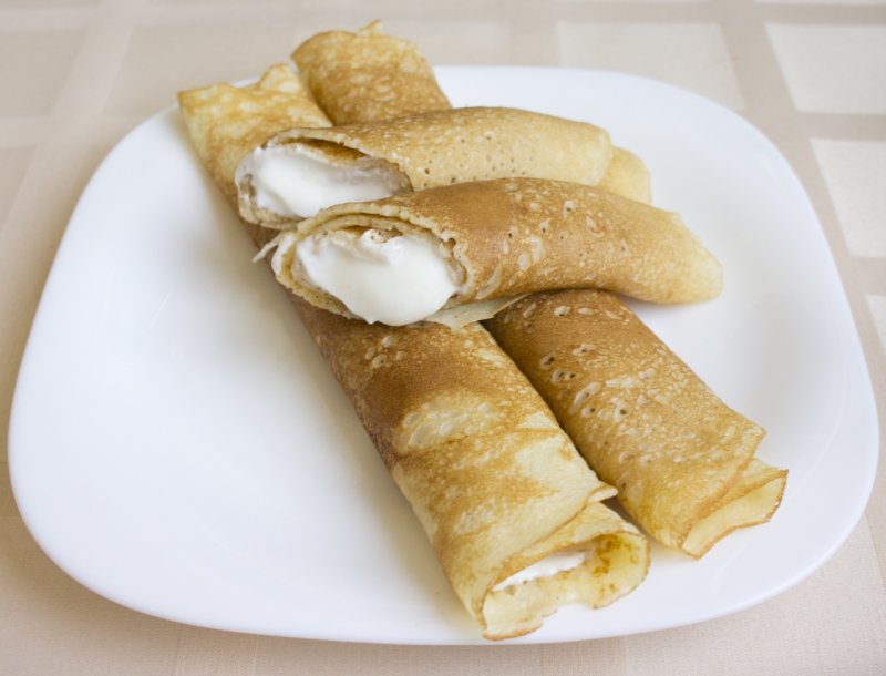 Блины с творожной начинкой