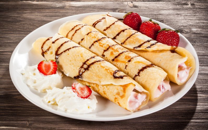 Блины с мясом и грибами