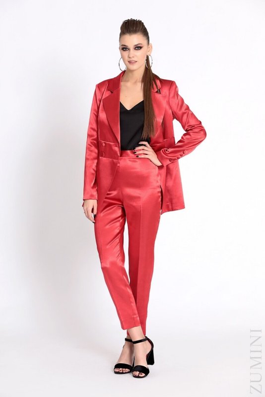 Pierre Balmain красный брючный костюм