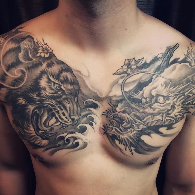 Tiger Dragon Tattoo back