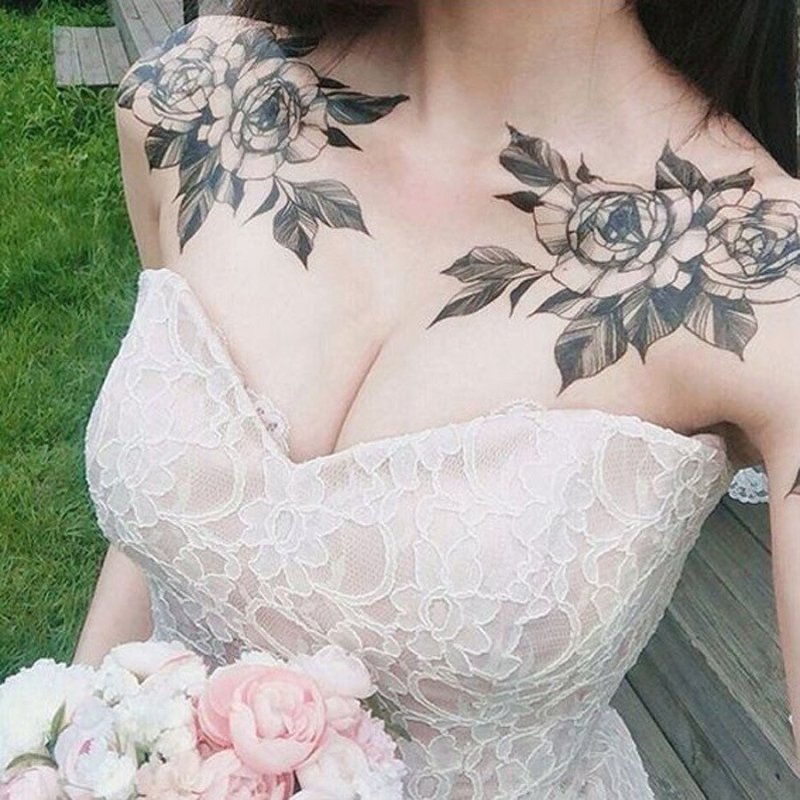 Тату на ключице для девушек
