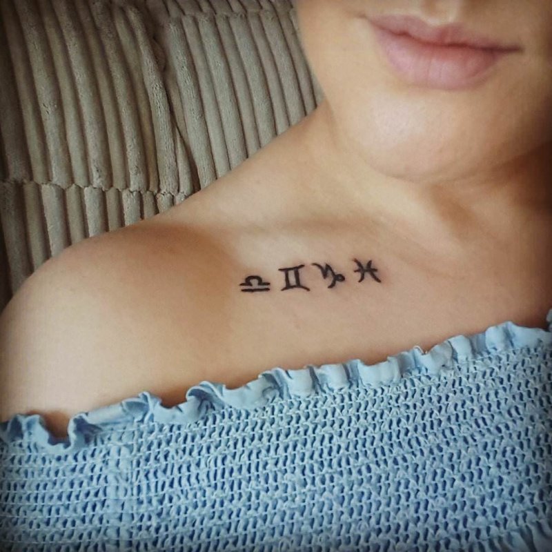 Тату надпись на ключице