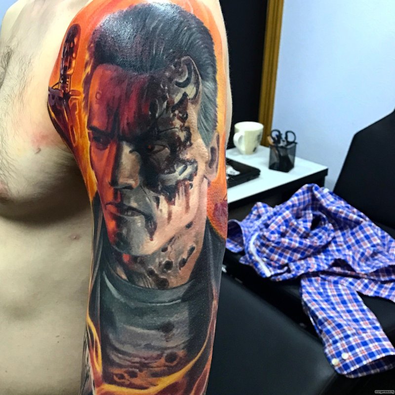 Tattoo рисунки рукав Терминатор