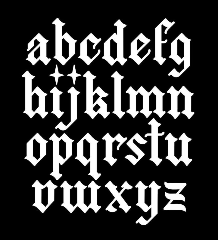 Готический шрифт английский неоготика