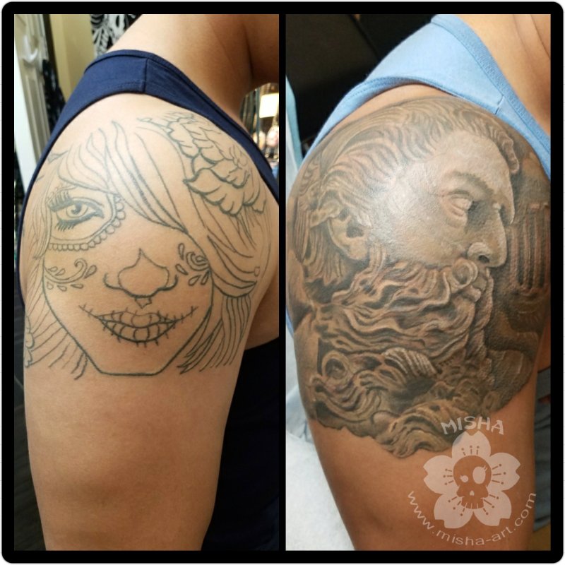 Тату скульптура Cover up