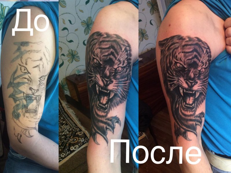 Исправление тату на спине