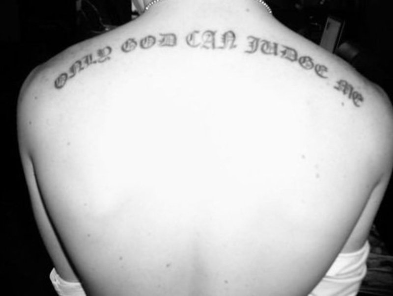 Only God can judge me тату на руке
