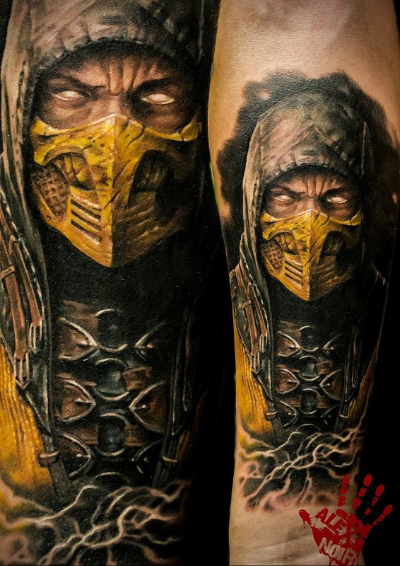 Скорпион Mortal Kombat тату