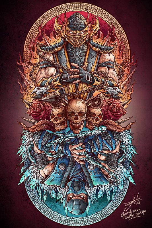 Скорпион мортал комбат Art