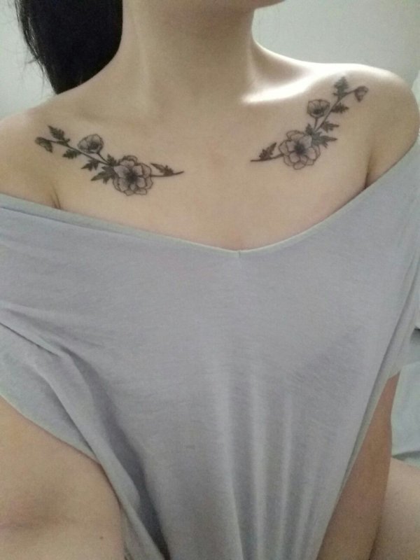 Татуировки для девушек на ключице